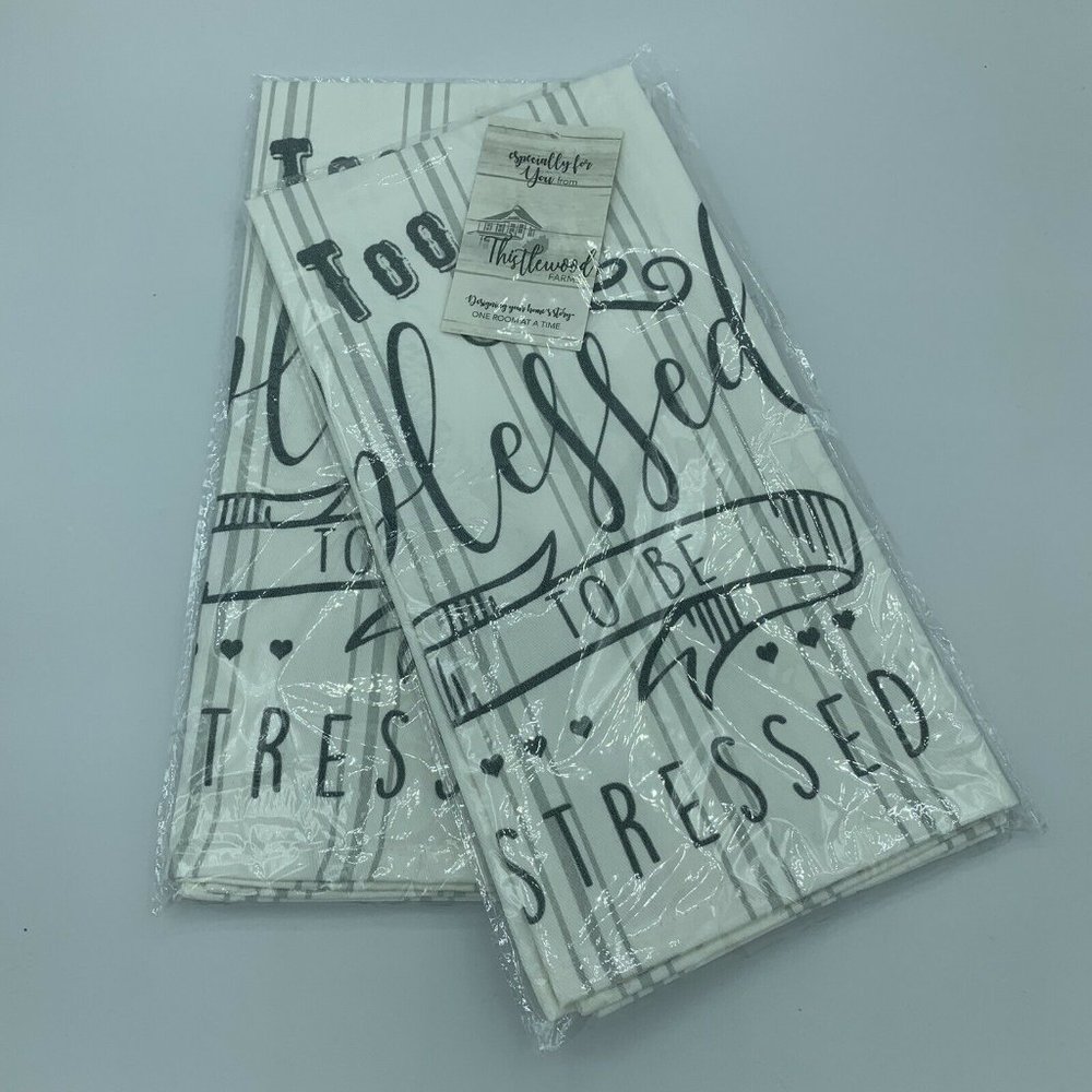 Too Blessed To Be Stressed Kitchen Towel 2pc